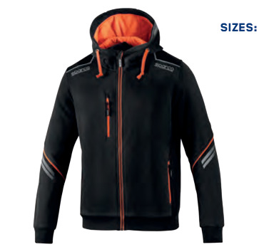 Sparco TECH HOODED FULL ZIP COLORADO must / oranž